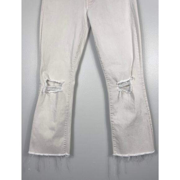 Mother The Insider Crop Fray Blow by Blow Khaki Size 28 Distressed - Picture 7 of 12